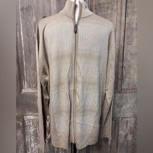 Claiborne Men's Tan Zip-Up Sweater